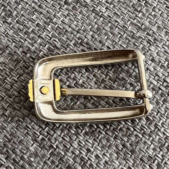 vtg craft set of 2 belt buckles‎ goldtone silvertone skinny belt supply - Picture 8 of 8